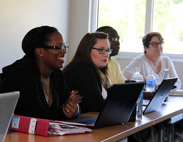 Students participating in class.